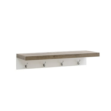 Headbourne 8018E 18 White Hook Rail/Coat Rack with 4 Chrome Triple Hooks Shepherd Hardware Headbourne 8018E 18 White Hook Rail/Coat Rack with 4 Chrome Triple Hooks Shepherd Hardware